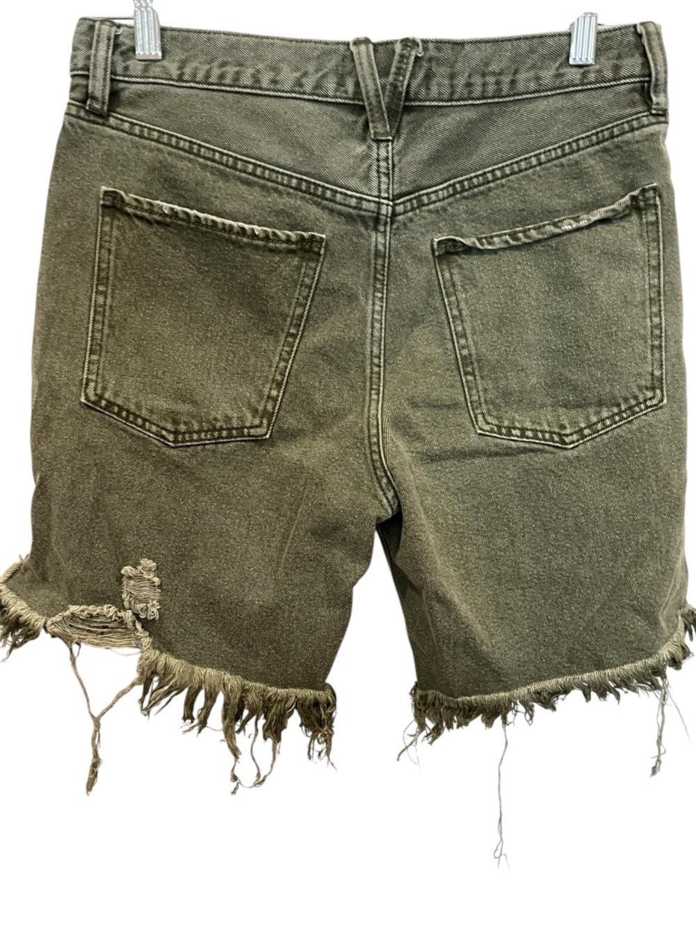 We The Free Olive Green Denim Bermuda Shorts size 27 - Picture 3 of 6
